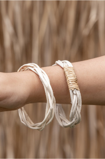 Thin Twist Bangle handmade by Village Thrive using natural materials.