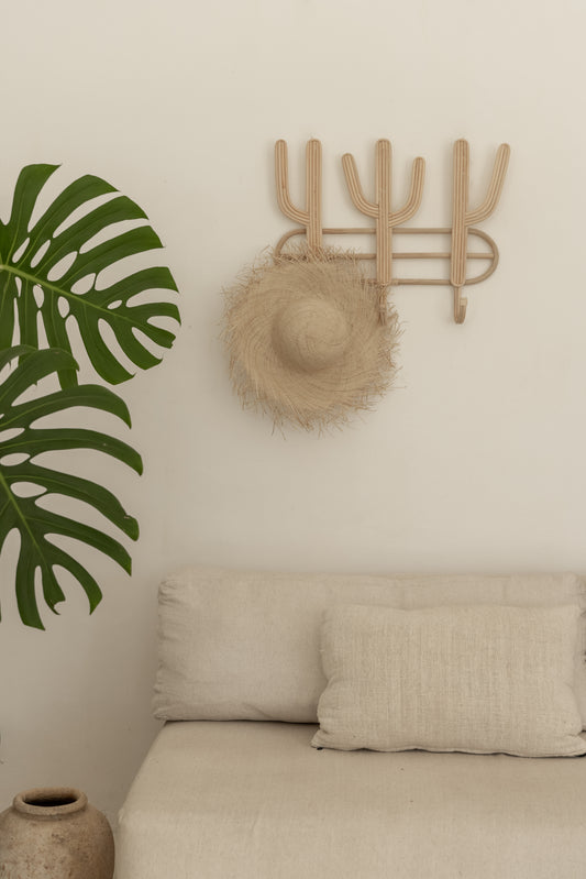 Fraya Natural Sun Hat handmade by Village Thrive using natural materials.