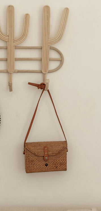 Kota Rattan Purse in Natural handmade by Village Thrive using natural materials.