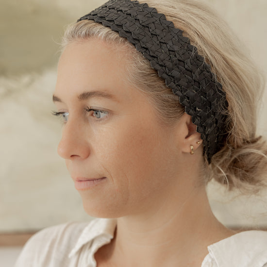 Nakula Rattan Woven Headband handmade by Village Thrive using natural materials.
