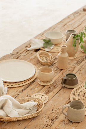 Woven Rattan Coaster Set