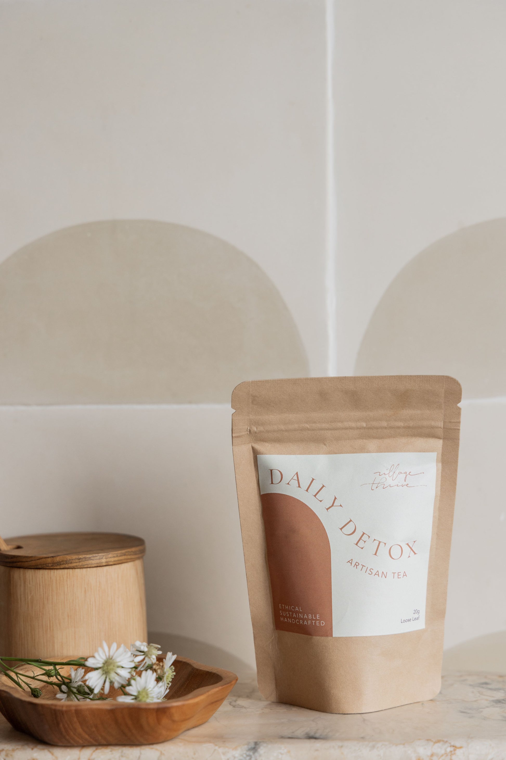 Daily Detox Loose Leaf Tea handmade by Village Thrive using natural materials.