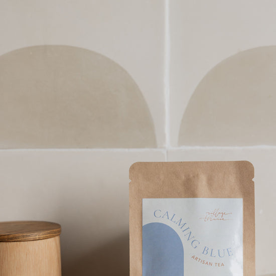 Calming Blue Tea Bags Set of 3 handmade by Village Thrive using natural materials.