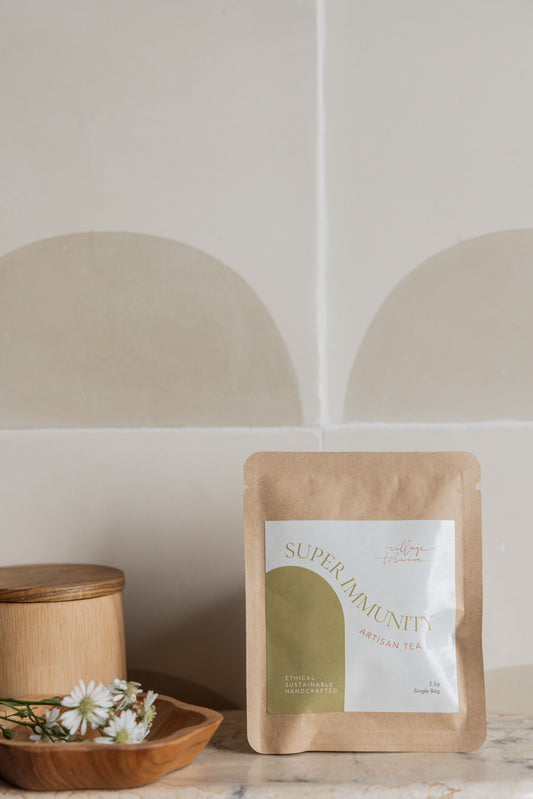 Super Immunity Tea Bags Set of 3 handmade by Village Thrive using natural materials.