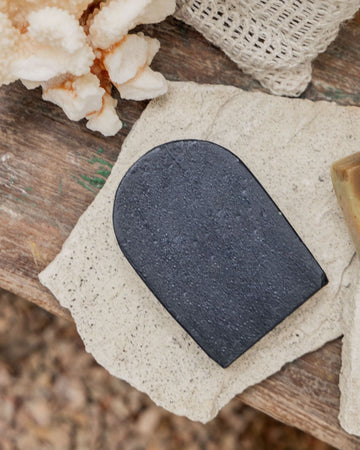 Charcoal & Aloe Handcrafted Bar Soap handmade by Village Thrive using natural materials.