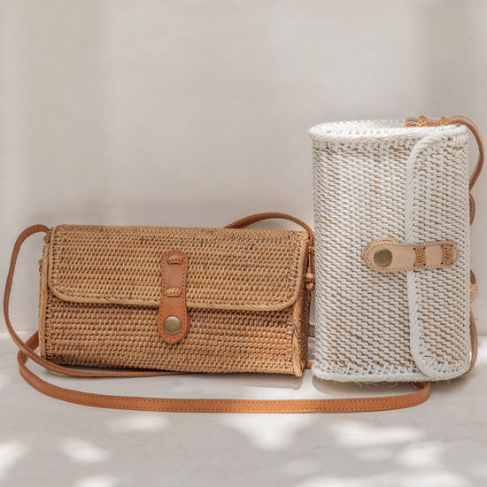 Ulan Rattan Purse handmade by Village Thrive using natural materials.