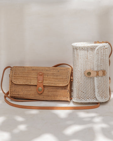 Ulan Rattan Purse handmade by Village Thrive using natural materials.