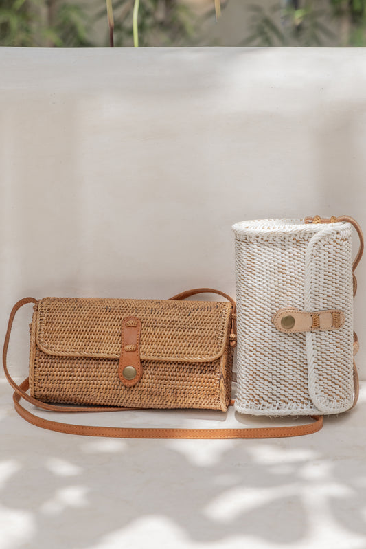 Ulan Rattan Purse handmade by Village Thrive using natural materials.