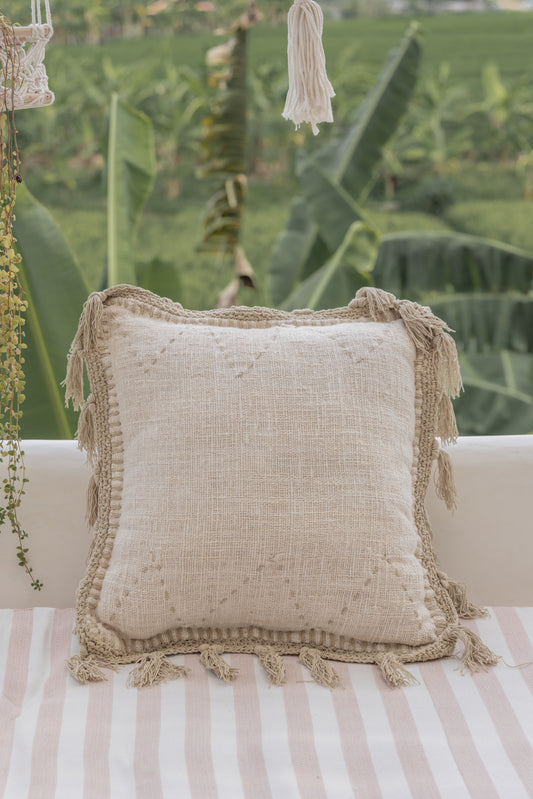 Gaia Hand Stitched Cotton Throw Pillow