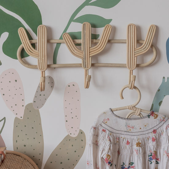 Cactus Multi Wall Hook handmade by Village Thrive using natural materials.
