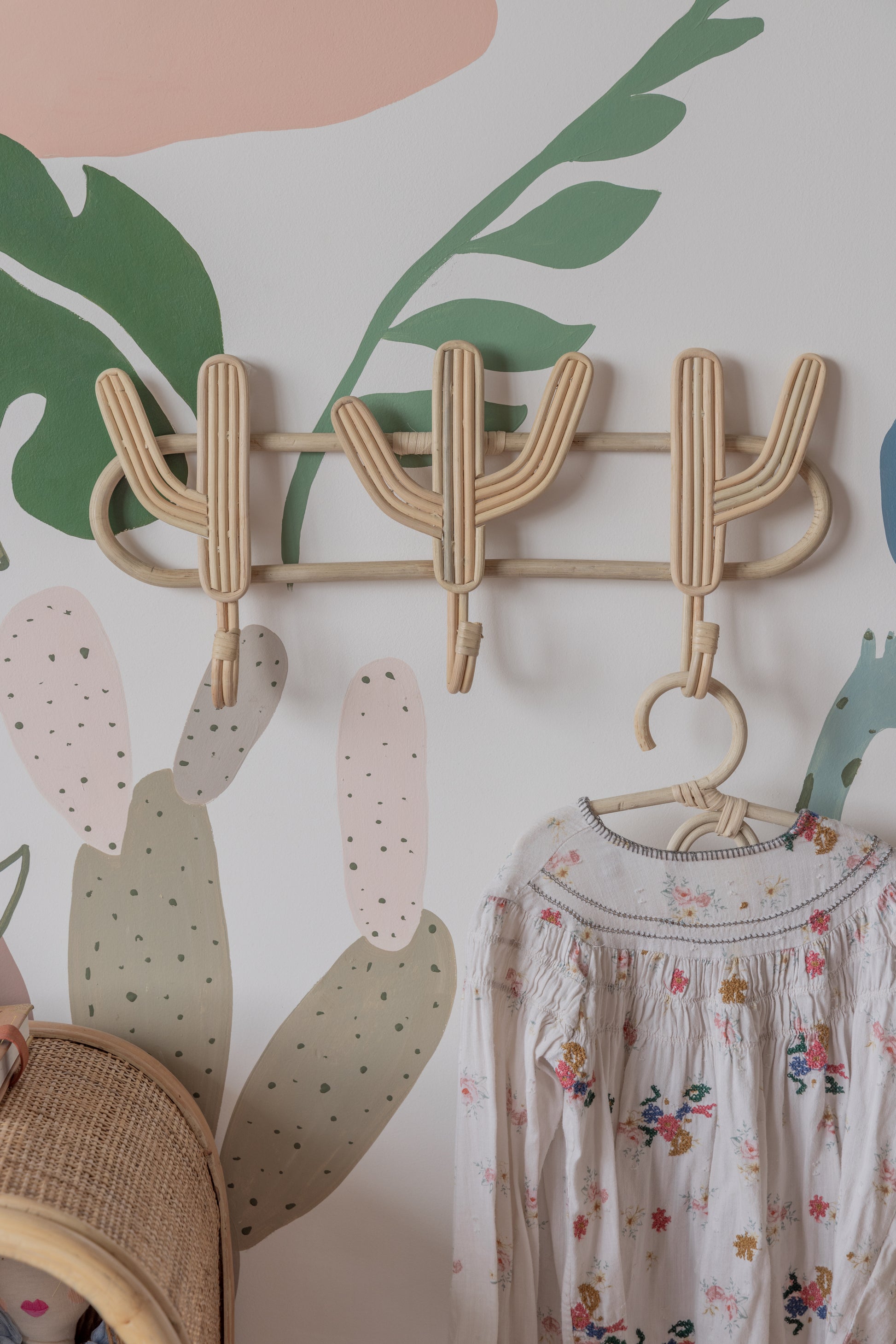 Cactus Multi Wall Hook handmade by Village Thrive using natural materials.