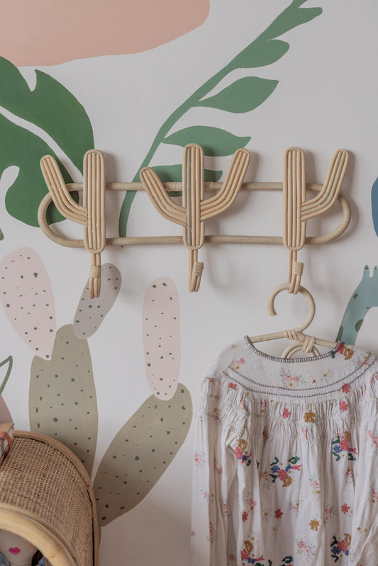 Cactus Multi Wall Hook handmade by Village Thrive using natural materials.