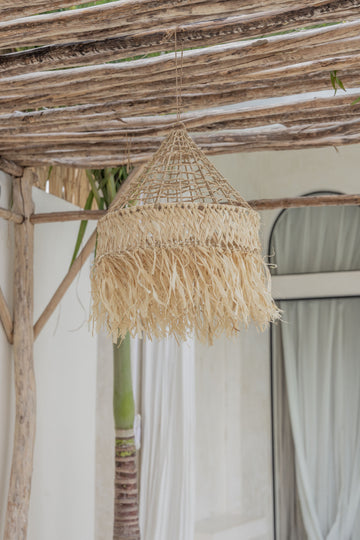 Timur Woven Pendant PREORDER handmade by Village Thrive using natural materials.