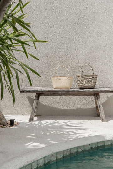 Avery Day Tote for Kids handmade by Village Thrive using natural materials.