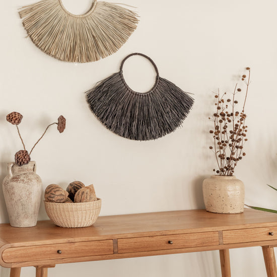 Seagrass Wall Hanging handmade by Village Thrive using natural materials.