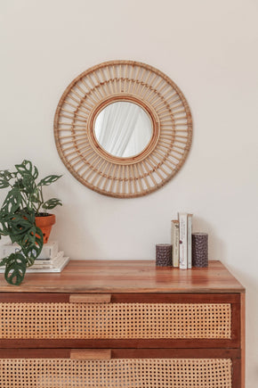 Eliana Rattan Mirror