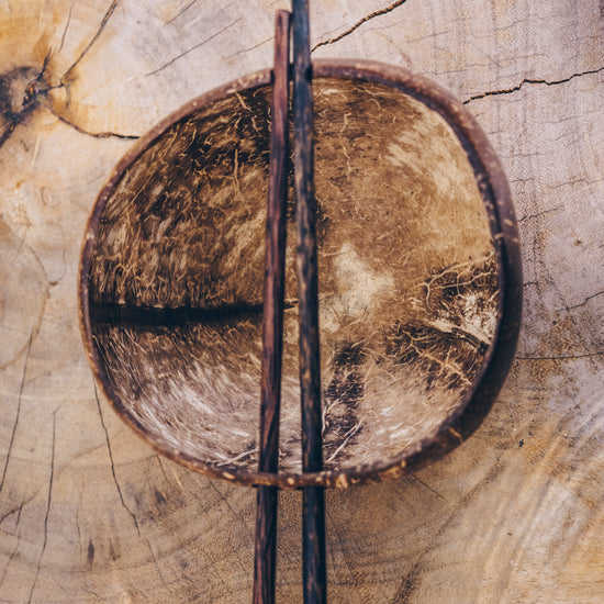 Coconut Ramen Bowl Set handmade by Village Thrive using natural materials.