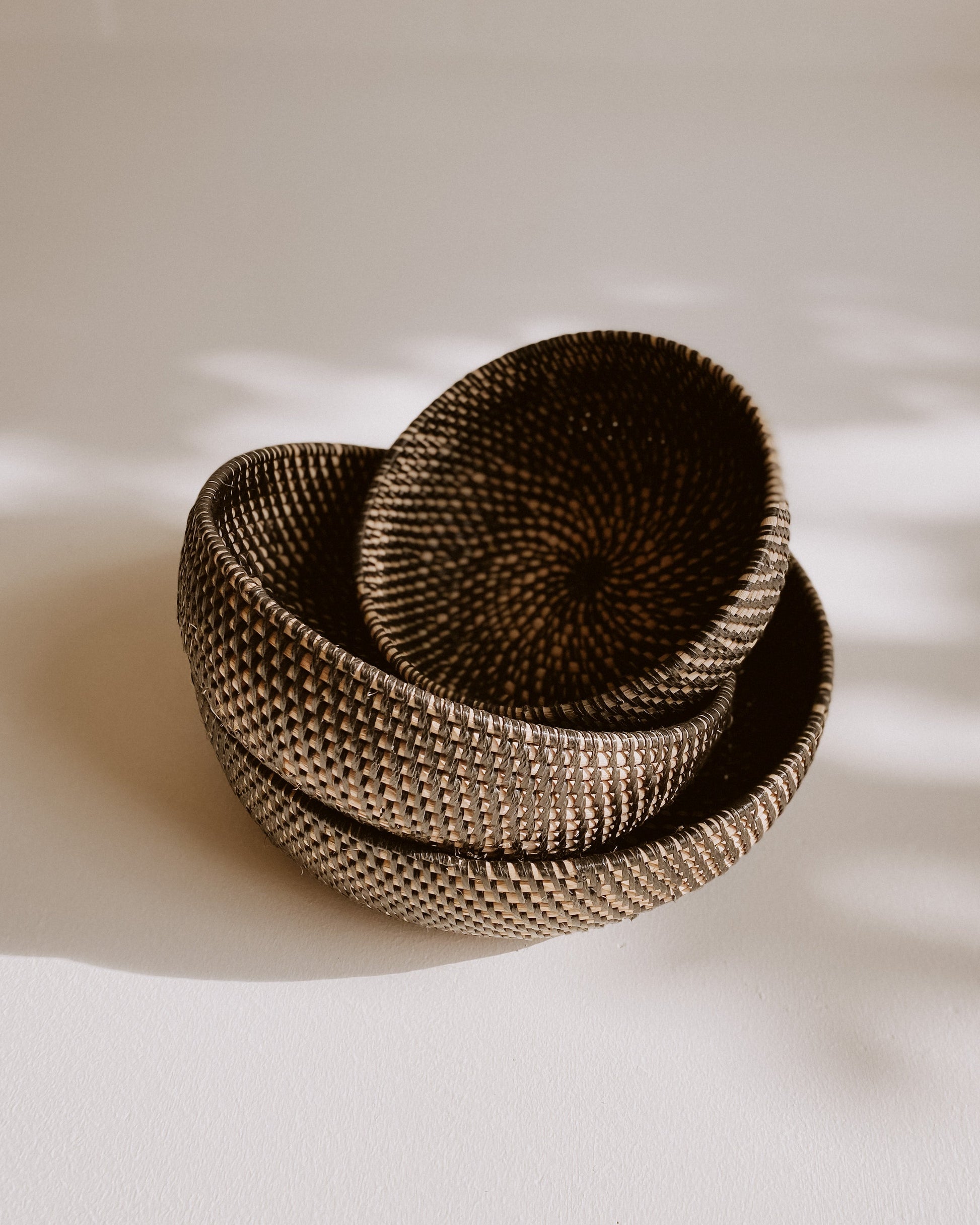 Tiga Woven Nesting Bowls handmade by Village Thrive using natural materials.