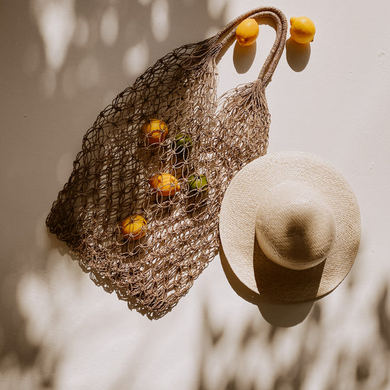 Matahari Sun Hat handmade by Village Thrive using natural materials.