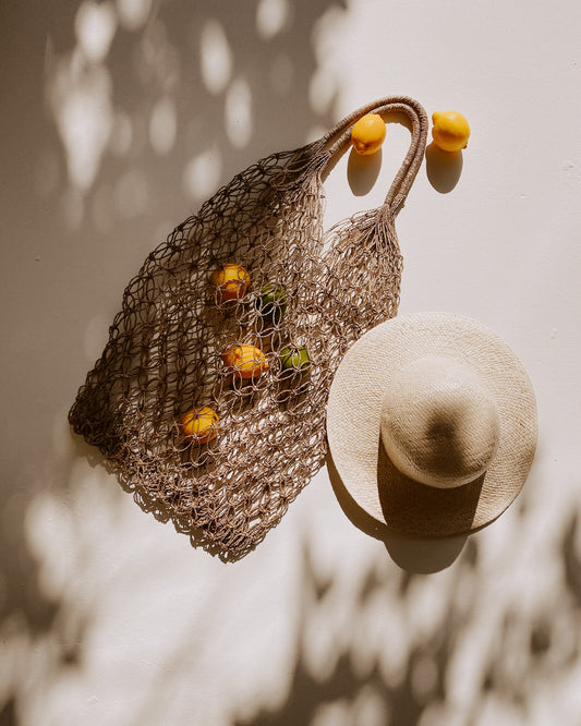 Matahari Sun Hat handmade by Village Thrive using natural materials.