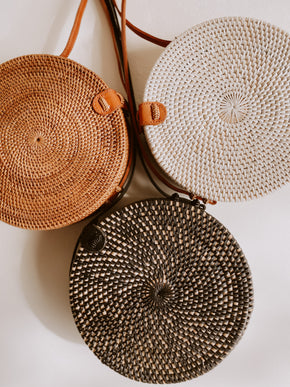 Round Rattan Purse