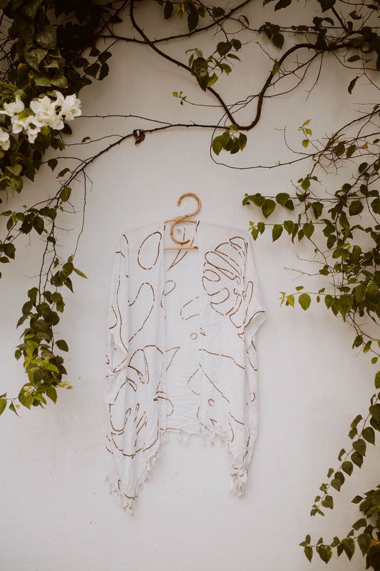Imperfect Monstera Kimono