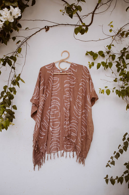 Imperfect Moon Phase Kimono handmade by Village Thrive using natural materials.