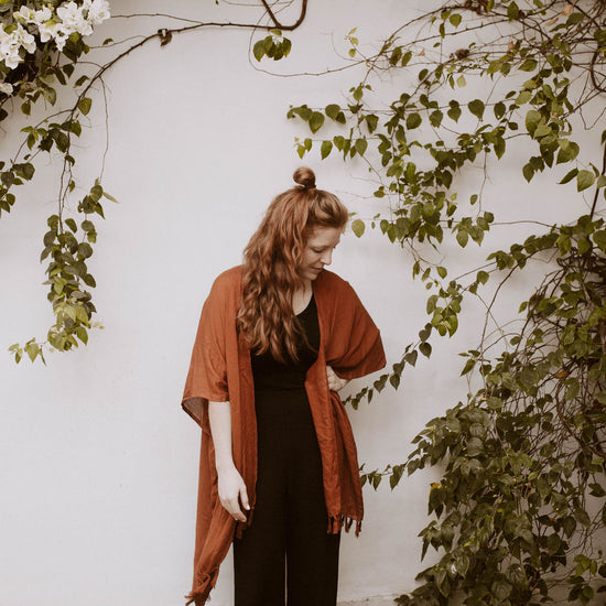 Imperfect Solid Color Kimonos handmade by Village Thrive using natural materials.