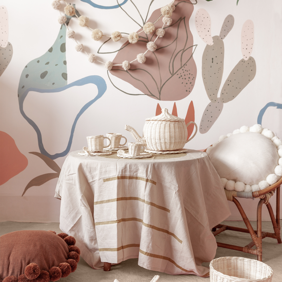 Kids Rattan Baking Set handmade by Village Thrive using natural materials.
