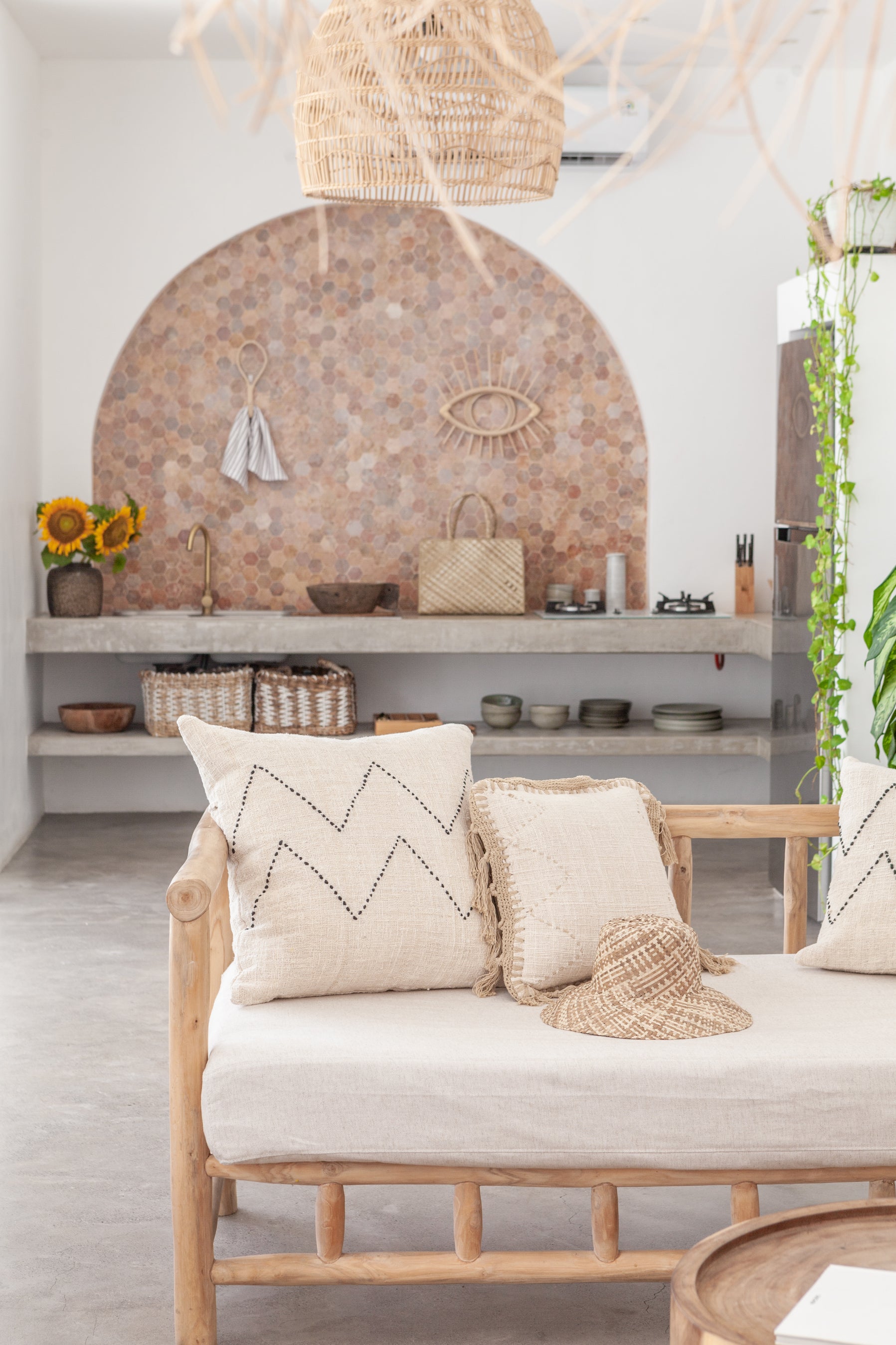 Imperfect Nya Hand Stitched Cotton Throw Pillow handmade by Village Thrive using natural materials.