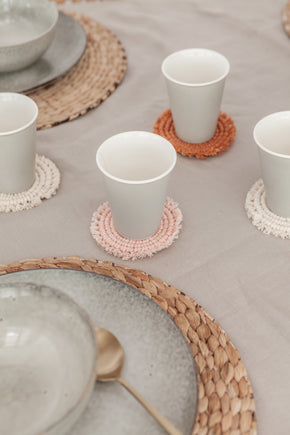 Kera Sunrise Macrame Coaster Set