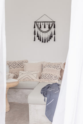 Imperfect Bohemian Tasseled Macrame Throw Pillow