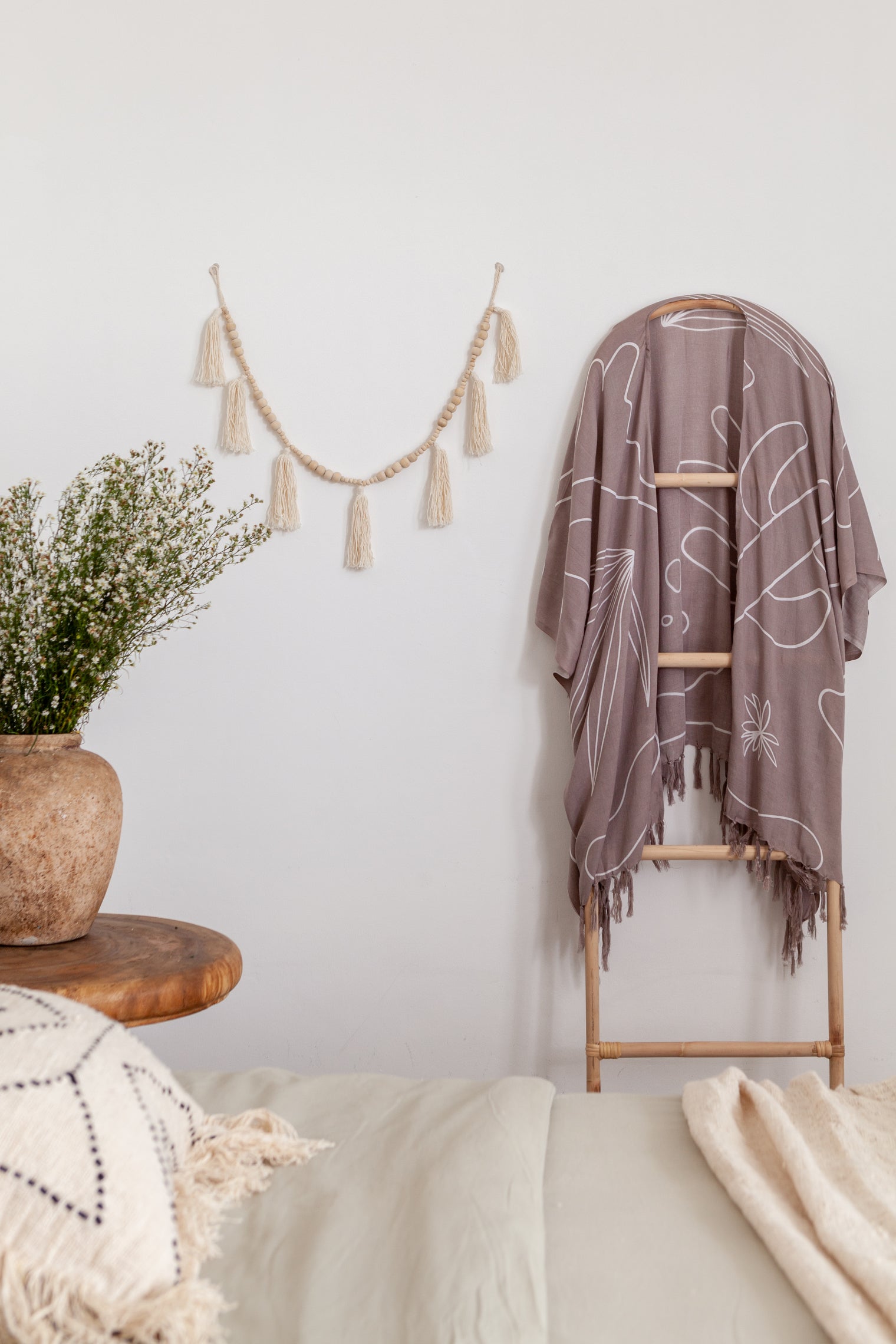 Imperfect Desert Kimono handmade by Village Thrive using natural materials.