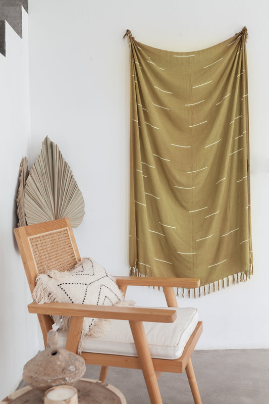 Imperfect Lines Tapestry handmade by Village Thrive using natural materials.