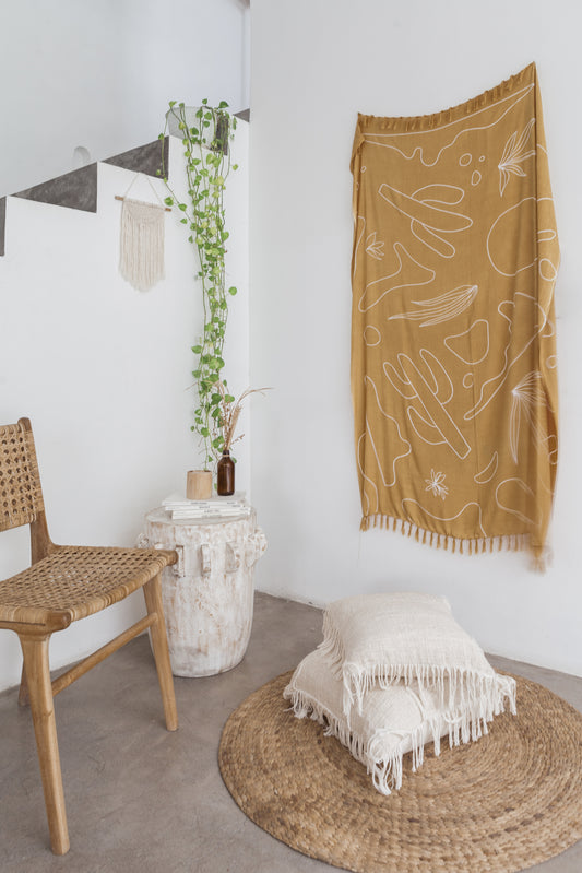 Imperfect Desert Tapestry handmade by Village Thrive using natural materials.