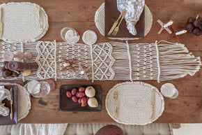 Scallop Macrame Table Runner