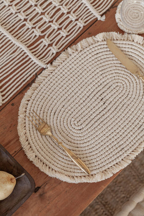 Organic Cotton Macrame Placemat