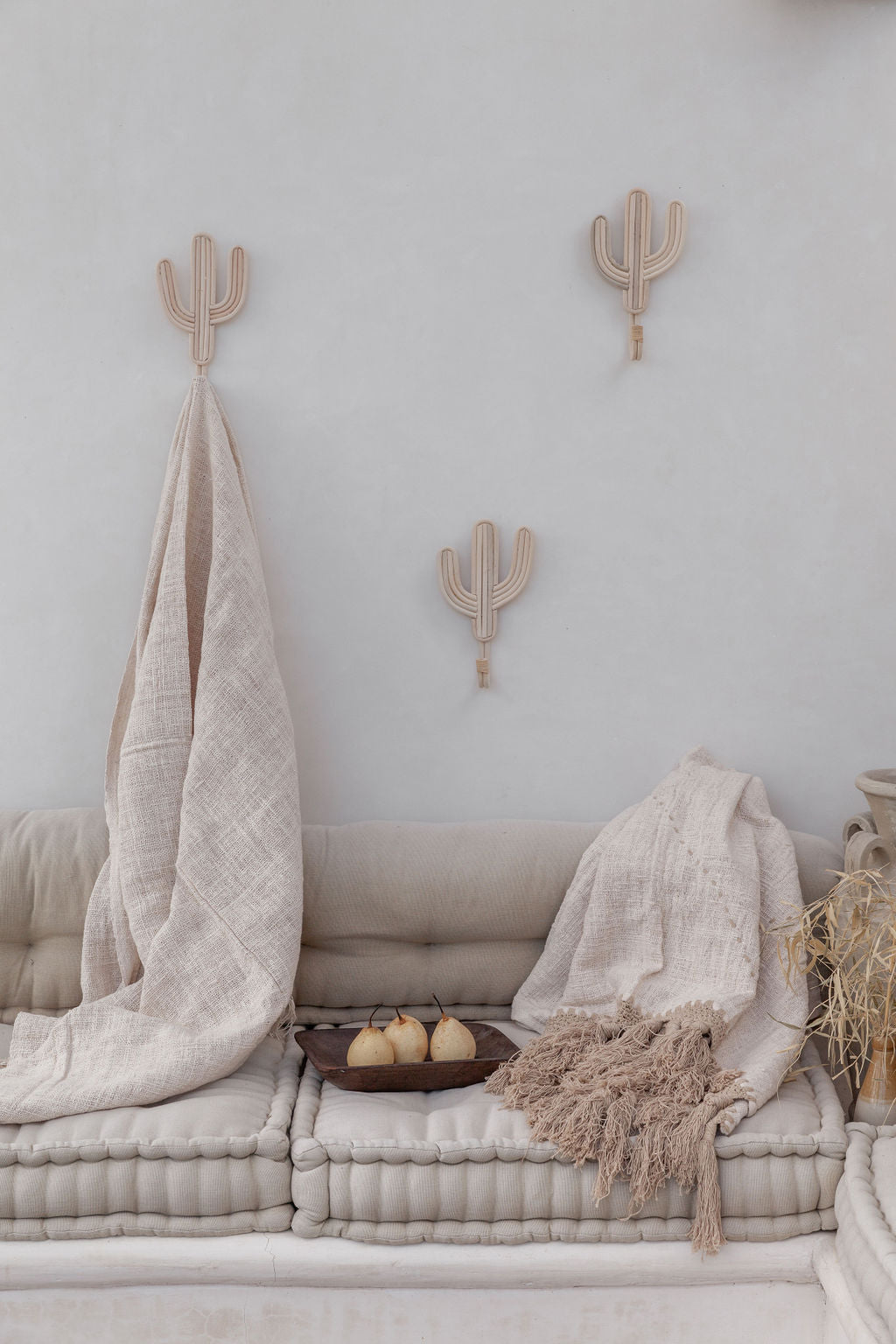 Imperfect Cactus Wall Hook handmade by Village Thrive using natural materials.