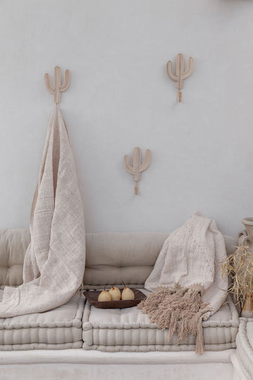 Imperfect Cactus Wall Hook handmade by Village Thrive using natural materials.