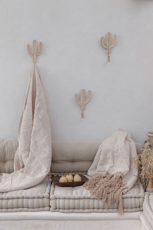 Imperfect Cactus Wall Hook handmade by Village Thrive using natural materials.