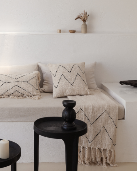 Imperfect Nya Hand Stitched Cotton Throw Pillow