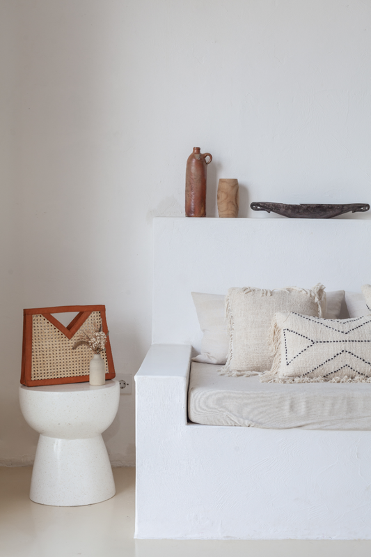 Imperfect Raja Leather and Cane Handbag