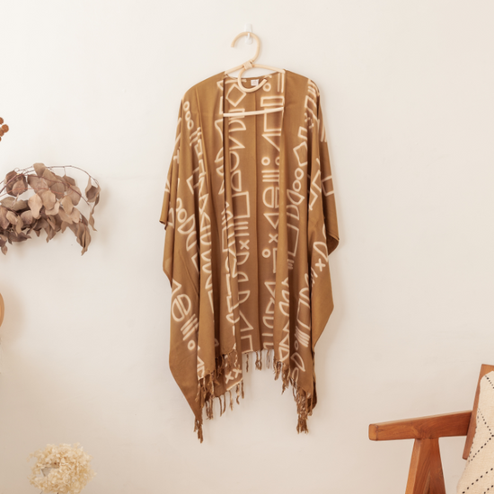 Shapes Kimono handmade by Village Thrive using natural materials.