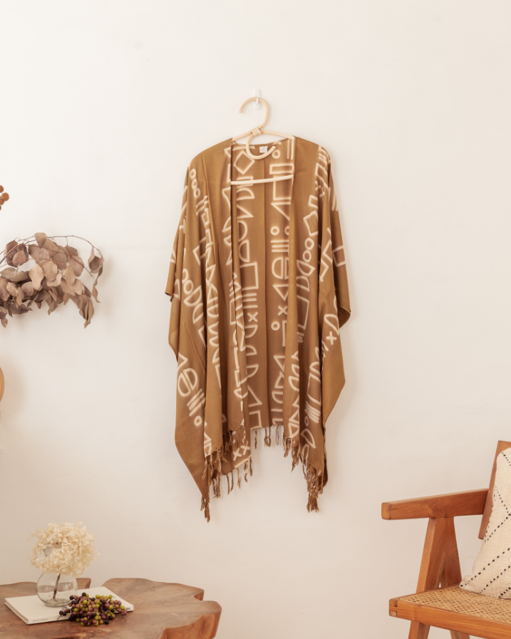Shapes Kimono handmade by Village Thrive using natural materials.