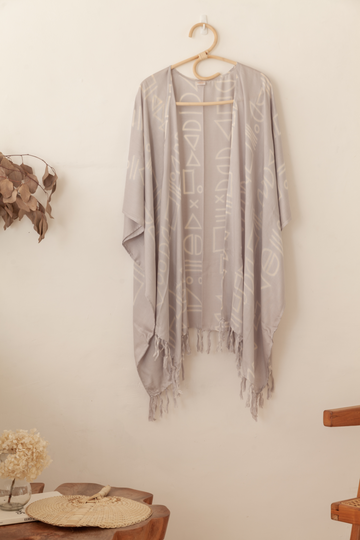 Imperfect Shapes Kimono handmade by Village Thrive using natural materials.