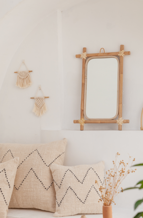 Rectangle Rattan Mirror