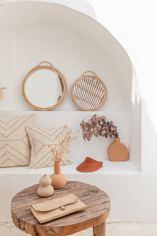 Imperfect Rattan Patterned Clutch