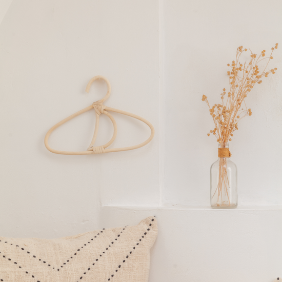 Moon Rattan Hanger handmade by Village Thrive using natural materials.