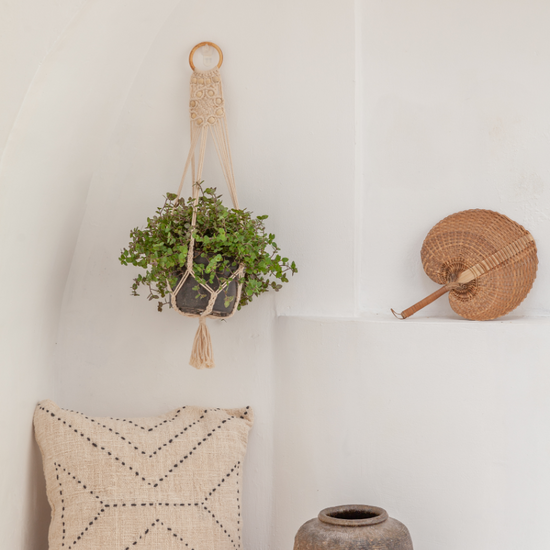 Flora Wall Plant Hanger handmade by Village Thrive using natural materials.
