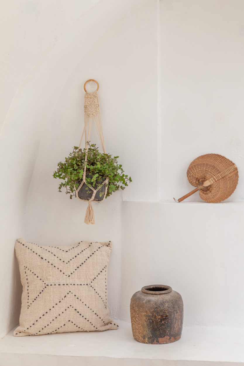Flora Wall Plant Hanger handmade by Village Thrive using natural materials.